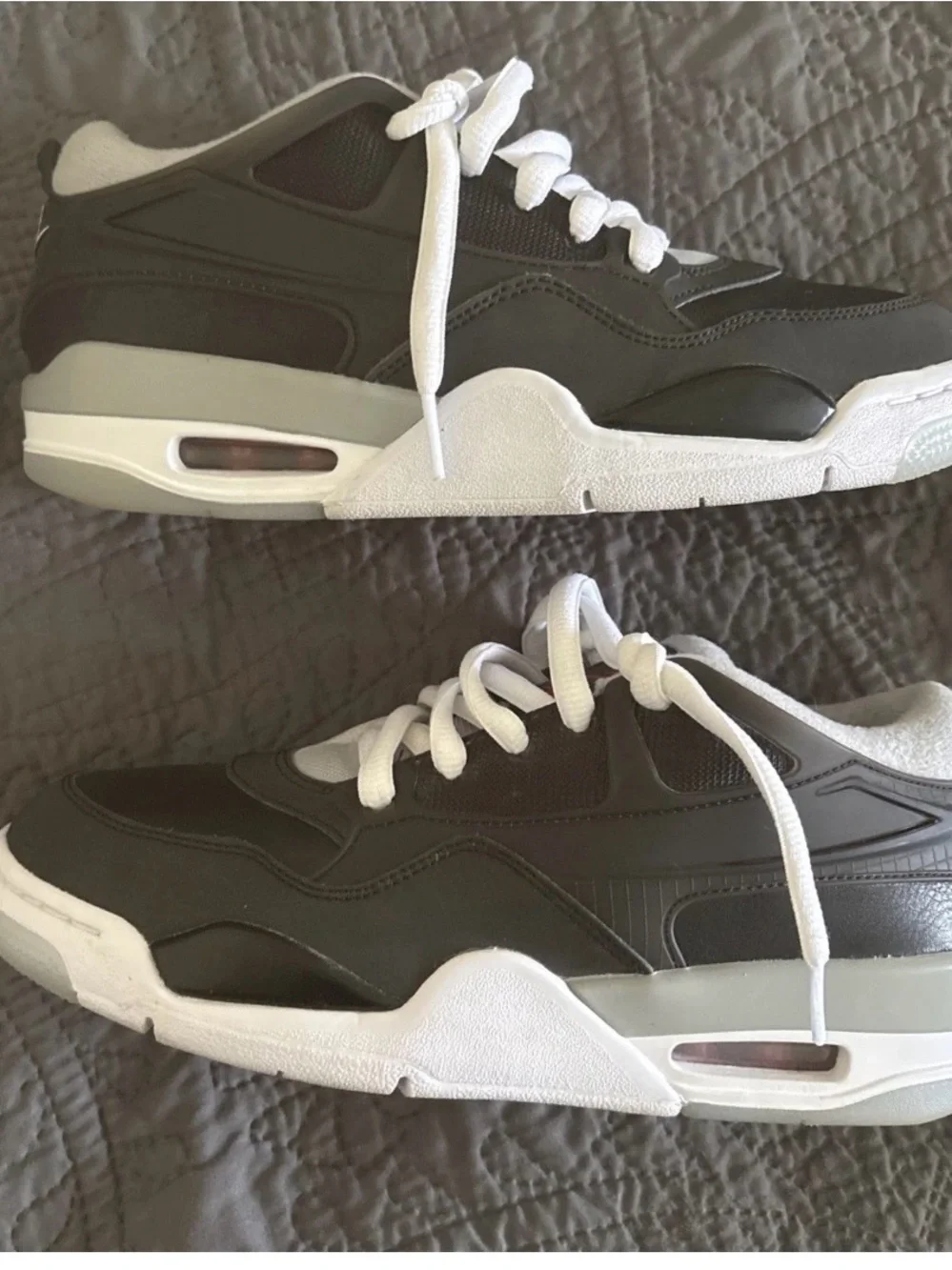 Nike Black and White Low-Top‎ Sneakers with Red Logo
